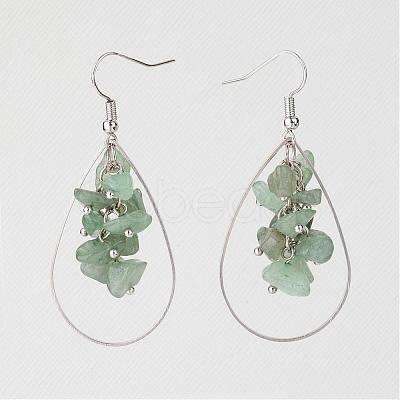 Natural Gemstone Dangle Earrings EJEW-JE02105-1