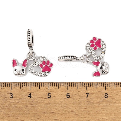 Rack Plating Alloy Crystal Rhinestone European Dangle Charms FIND-C055-28P-1