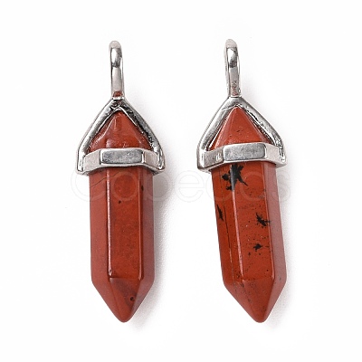 Natural Red Jasper Pointed Pendants G-K329-58P-1