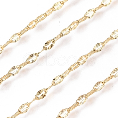 3.28 Feet Ion Plating(IP) 304 Stainless Steel Textured Dapped Chains X-CHS-D004-02G-1