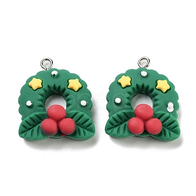 Christmas Theme Opaque Resin Pendants RESI-N039-108-1