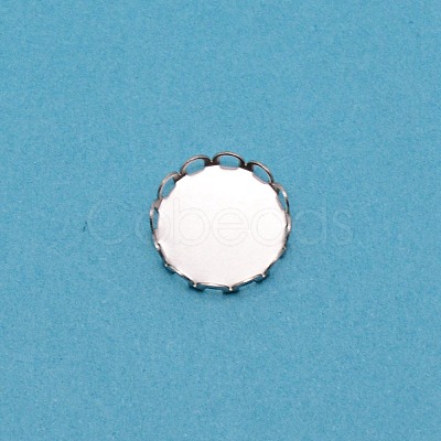 304 Stainless Steel Plain Edge Bezel Cups STAS-WH0031-07P-01-1