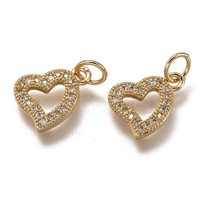 Brass Micro Pave Clear Cubic Zirconia Charms ZIRC-B002-60-1