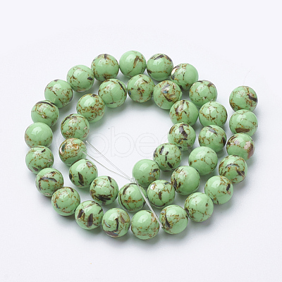 Assembled Synthetic Turquoise and Shell Beads Strands G-S212-10mm-07-1