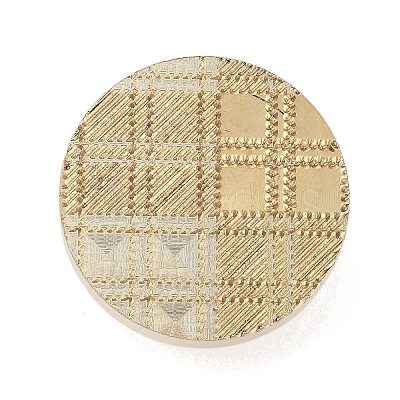 Texture Theme Roung Brass Stamp Head AJEW-M036-06N-G-1