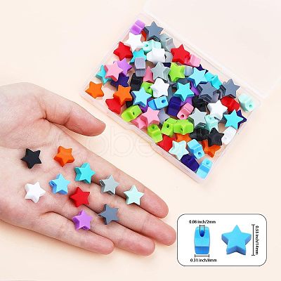 CHGCRAFT 84Pcs 14 Colors Silicone Beads SIL-CA0001-26-1