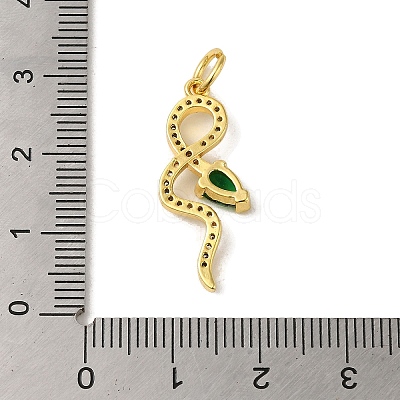 Brass Micro Pave Cubic Zirconia Pendant KK-R162-034B-G-1