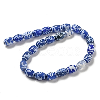 Blue Tibetan Style dZi Beads Strands TDZI-NH0001-C08-01-1