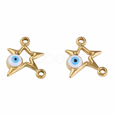 304 Stainless Steel Enamel Connector Charms STAS-N087-62-02G-1