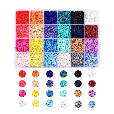 24 Colors Handmade Polymer Clay Beads CLAY-X0011-01B-1