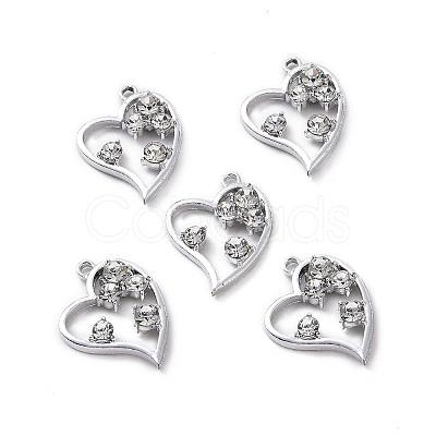 Alloy Crystal Rhinestone Pendants ALRI-H004-23P-1