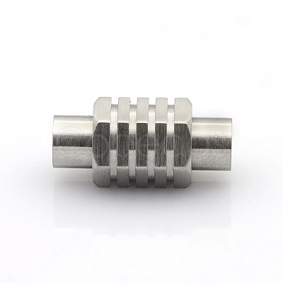 Tarnish Resistant 304 Stainless Steel Matte Surface Magnetic Clasps with Glue-in Ends STAS-O042-C-30-1