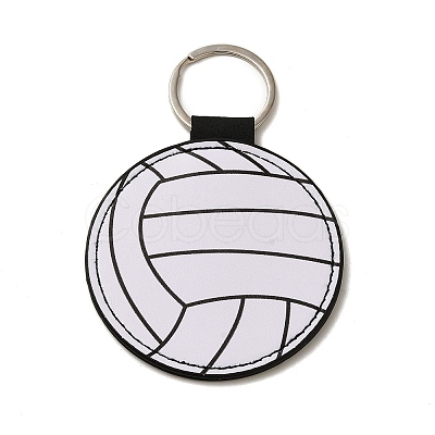 Sport Theme PU Leather Keychain SJEW-K002-08P-05-1