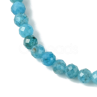 3mm Natural Apatite Faceted Round Beaded Stretch Bracelets for Women BJEW-JB10842-03-1