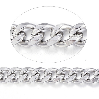 Tarnish Resistant 304 Stainless Steel Cuban Link Chains CHS-P003-24A-1