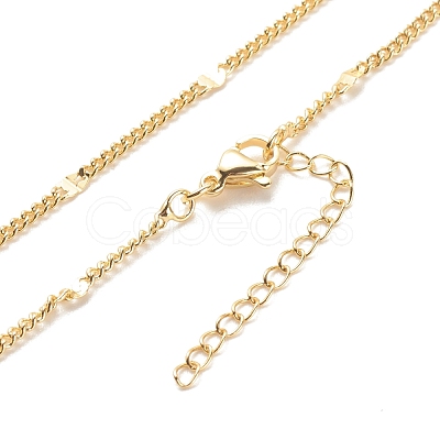 Brass Oval Link Chains Necklace for Women NJEW-P265-03G-1