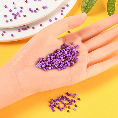 1900Pcs 5 Colors Baking Paint Glass Seed Beads SEED-YW0001-76E-1