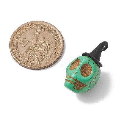 Halloween Theme Dyed Synthetic Turquoise Pendants PALLOY-JF02658-1