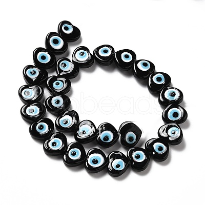 Handmade Evil Eye Lampwork Beads Strands LAMP-E023-07C-03-1