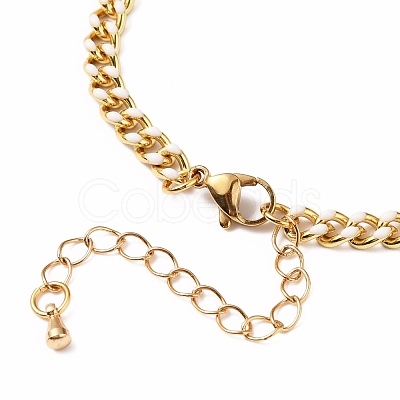 Two Tone Handmade Brass Curb Chain Bracelet Makings AJEW-JB00850-02-1