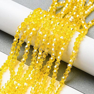 Transparent Electroplate Glass Beads Strands EGLA-A039-T4mm-A22-1