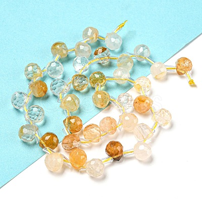 Natural Yellow Hematoid Quartz/Golden Healer Quartz Beads Strands G-H297-B17-02-1