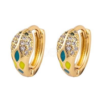 Brass Micro Pave Cubic Zirconia Earrings EJEW-E309-03G-1