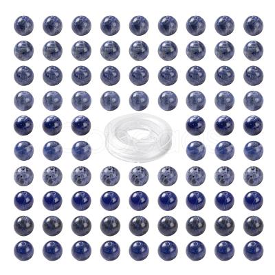 100Pcs 8mm Natural Sodalite Beads DIY-LS0002-32-1