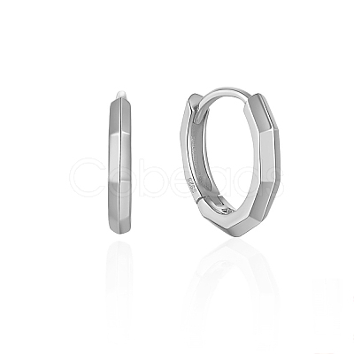 Anti-Tarnish Rhodium Plated 925 Sterling Silver Huggie Hoop Earrings for Women PZ7617-2-1