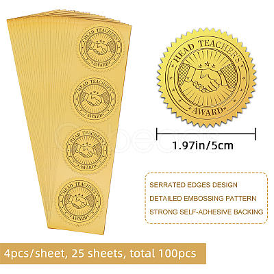 Self Adhesive Gold Foil Embossed Stickers DIY-WH0211-400-1