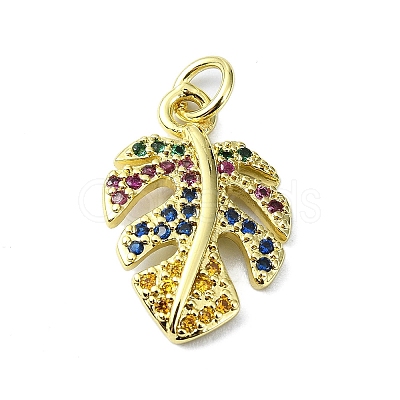 Brass Micro Pave Colorful Cubic Zirconia Pendants KK-H475-51G-1