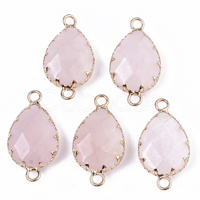 Natural Rose Quartz Links connectors G-T131-09I-1