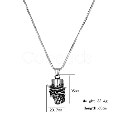 Skull Stainless Steel Pendant Necklaces for Men BV6078-2-1