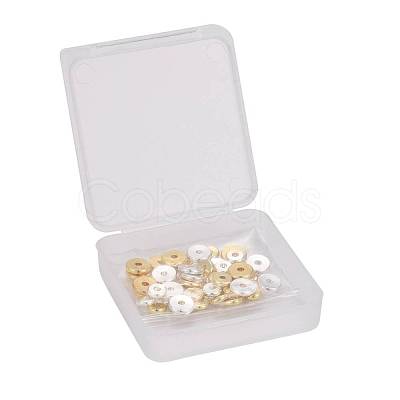 48Pcs 2 Size 2 colors Brass Spacer Beads Set KK-LS0001-03-1