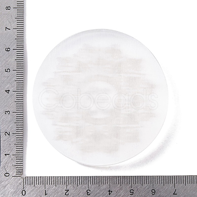 Flat Round Natural Selenite Slice Coasters DJEW-C015-02F-01-1