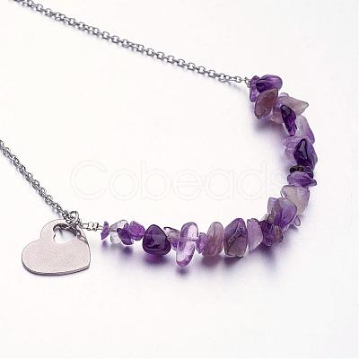 Gemstone Pendant Necklaces NJEW-JN01706-1