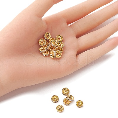 Brass Rhinestone Spacer Beads RB-YW0001-05D-01G-1