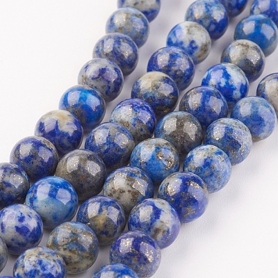 Natural Lapis Lazuli Beads Strands G-G099-8mm-7A-1