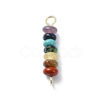 7 Chakra Gemstone Beaded Connector Charms X-PALLOY-JF02531-02-1