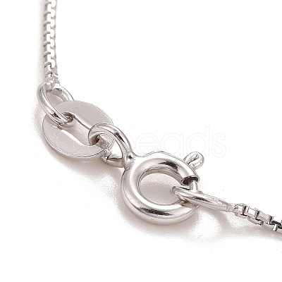 Anti-Tarnish Rhodium Plated 925 Sterling Silver Box Chain Necklace for Women NJEW-M190-02D-P-1