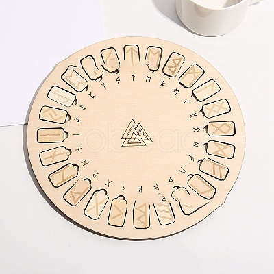 Wooden Runes Set Engraved Board PW-WG38211-01-1