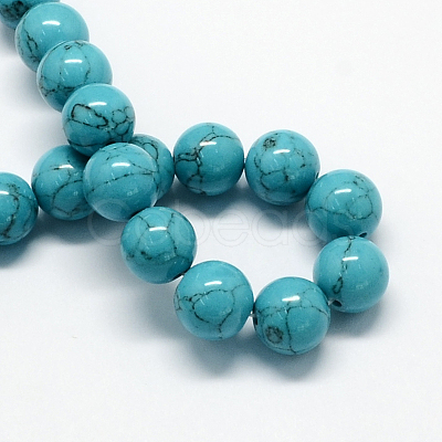 Dyed Synthetic Turquoise Gemstone Bead Strands TURQ-R032-12mm-XSS09-1