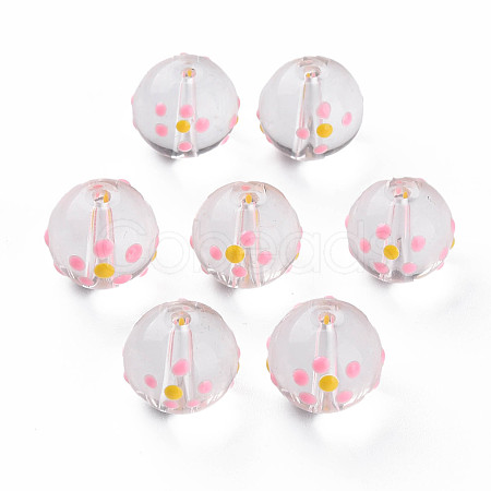 Transparent Glass Enamel Beads GLAA-N049-018-1