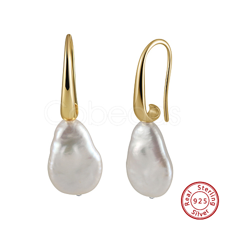 925 Sterling Silver Dangle Earrings EJEW-Z041-08G-1