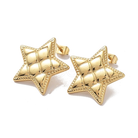 Ion Plating(IP) 304 Stainless Steel Stud Earrings EJEW-C062-01G-1