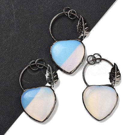 Opalite Heart Big Pendants G-A221-05C-1