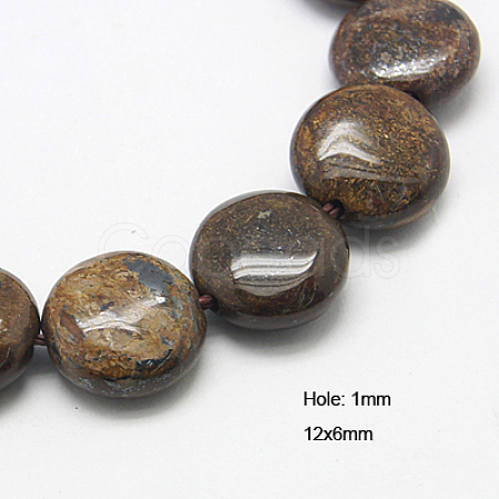 Natural Bronzite Beads Strands G-G224-12x6mm-11-1