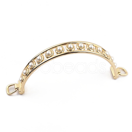 Arch Shaped Zinc Alloy & Plastic Pearl Bag Handles PW-WGB898A-01-1