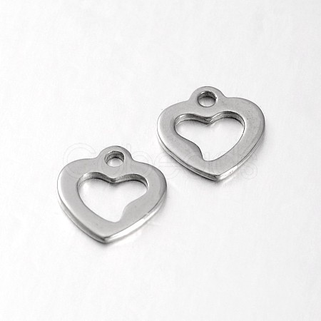 304 Stainless Steel Open Heart Charms STAS-N059-38-1
