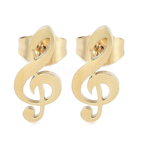 PVD Vacuum Plating 304 Stainless Steel Stud Earrings for Women EJEW-A048-27G-1